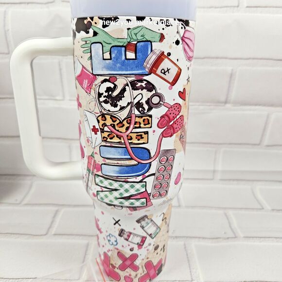 Nurse Tumbler 40 Oz Stainless Steel Travel Mug “ Nurse Gifts For Women Nurse Gif - Picture 8 of 16